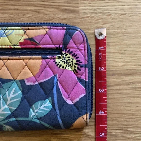 Vera Bradley Floral Print Wristlet-Blue, orange, pink print - Picture 6 of 7